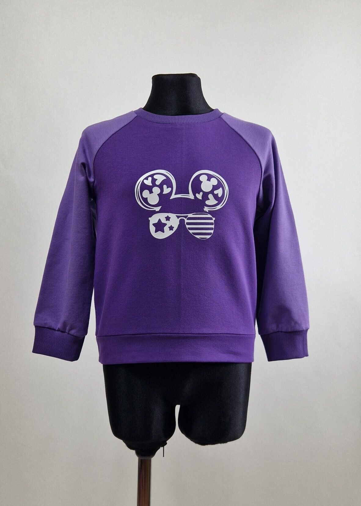Bliuzonas violetinis "Mickey" 128 dydis