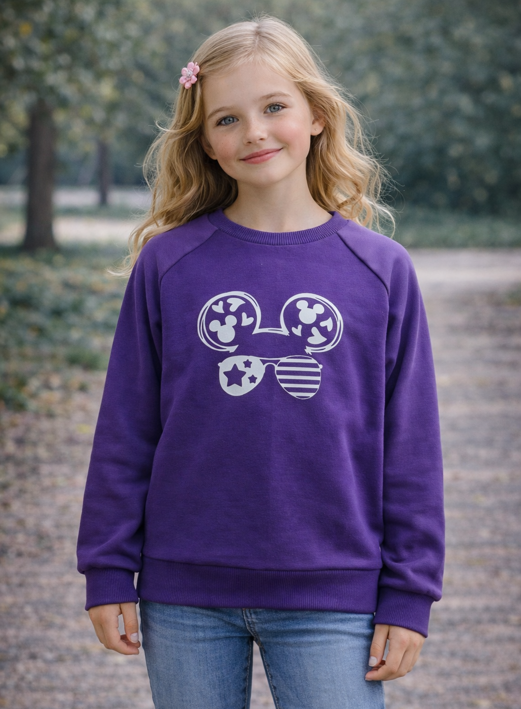 Bliuzonas violetinis "Mickey" 128 dydis