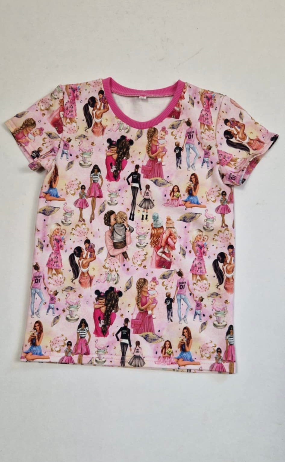 Marškinėliai "Mama ir dukra” rožiniai 92, 98 dydžiai